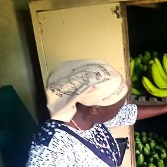 lady watching banana