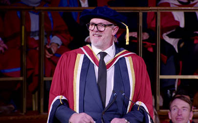 image of Greg Davies awarded honorary doctorate by Brunel University London