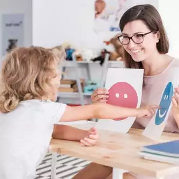child with autism in therapy