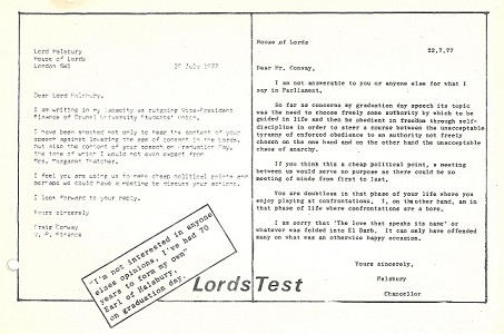 Lord Halsbury Letter