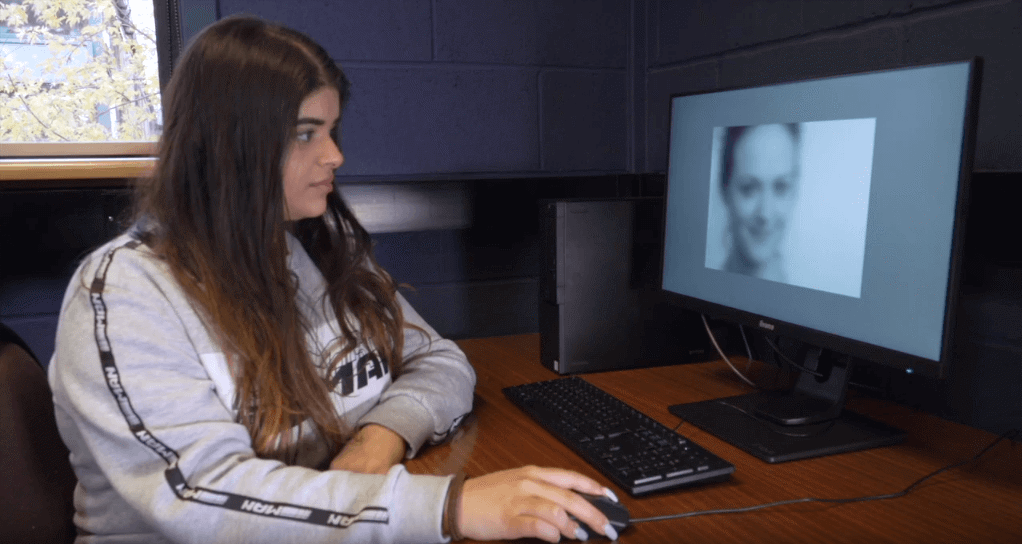 Brunel student Sana carries out emotional face classification experiment