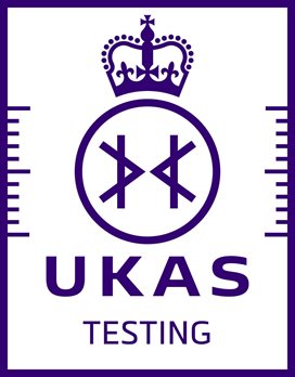 UKAS Accreditation Symbol - purple on white - Testing