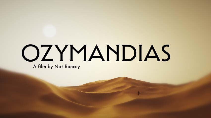 opening credit scene from ozymandias with desert in background