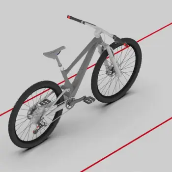 Laser lanes shown in red outside of the bicycle image