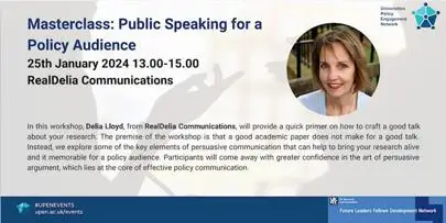 image of Join UPEN Masterclass: Public Speaking for a Policy Audience (25 Jan 2024)
