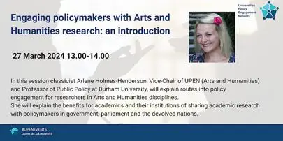 image of UPEN: Engaging policymakers with Arts and Humanities research: an introduction, 27 Mar 2024