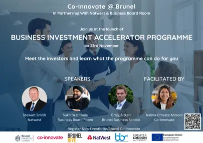 image of Brunel/Co-Innovate: Business Investment Accelerator Programme - Pre-Programme