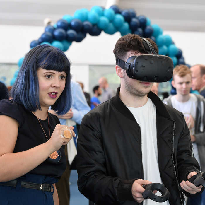 Open Day Games Design students using VR