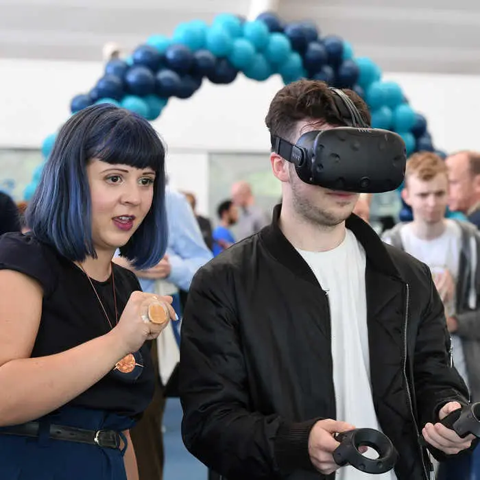 Open Day Games Design students using VR
