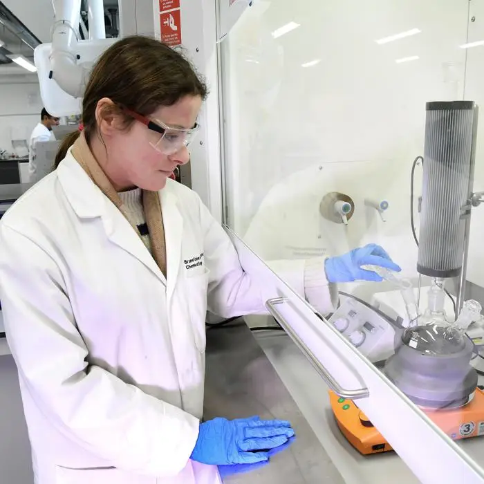 Chemical Engineering student in laboratory