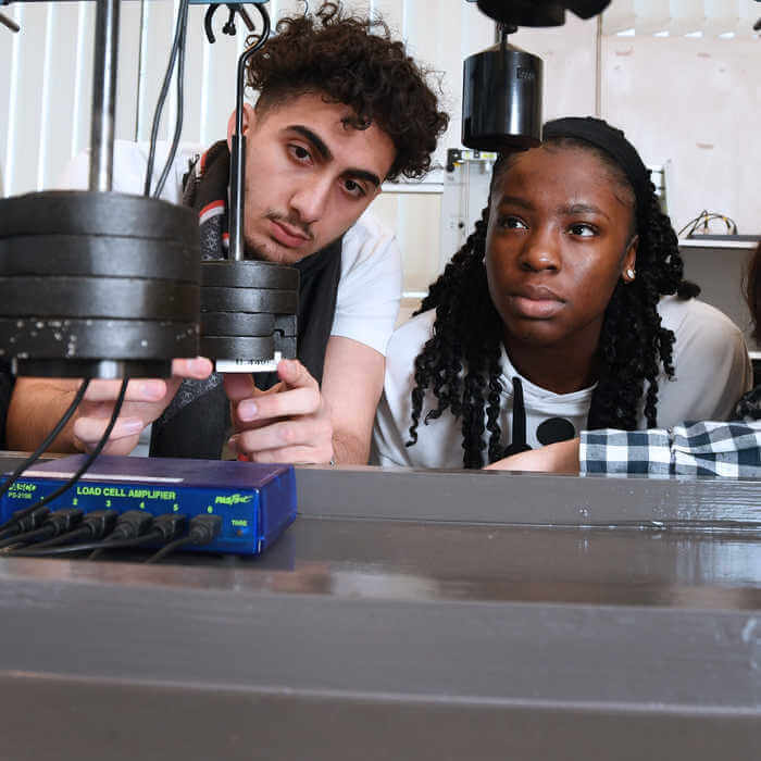 students in the civil engineering lab