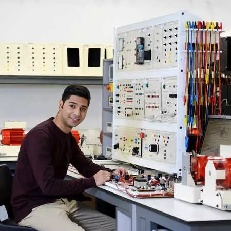 electronic and electrical engineering final year student working on project