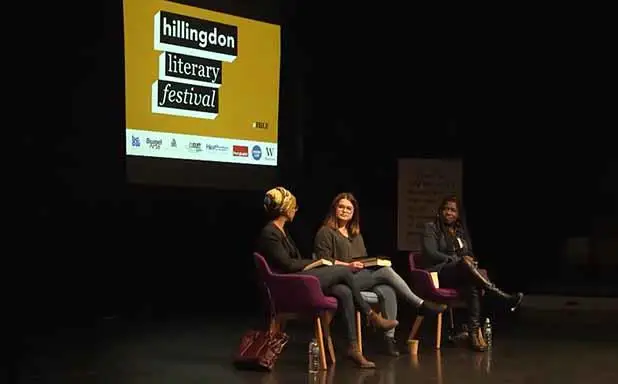 hillingdon literary festival speakers on stage