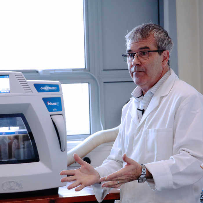 Environmental_Sciences lecturer explaining water sampling at Brunel University London