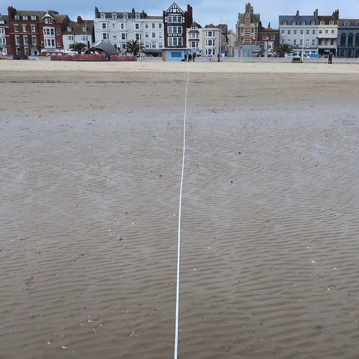Dorset field trip - Weymouth Beach - preparing a transect for plastic on beach project
