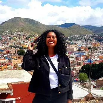 Student overlooking Guanajuato