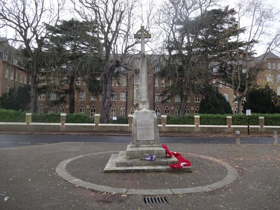 Stone war memorial still stands at the top of College Road