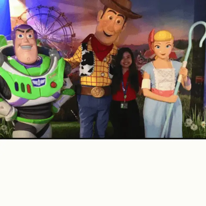 toy story characters with students