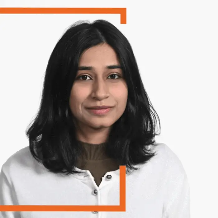 Person with shoulder-length black hair next to text "Start with Clearing It's meant to be"