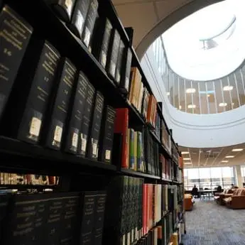 Books in the dedicated law section of the library at Brunel University London