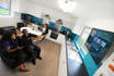 Kitchen with a TV