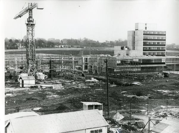 Construction of the Maths Building 1968