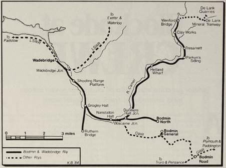 Bodmin and Wadebridge Railway map