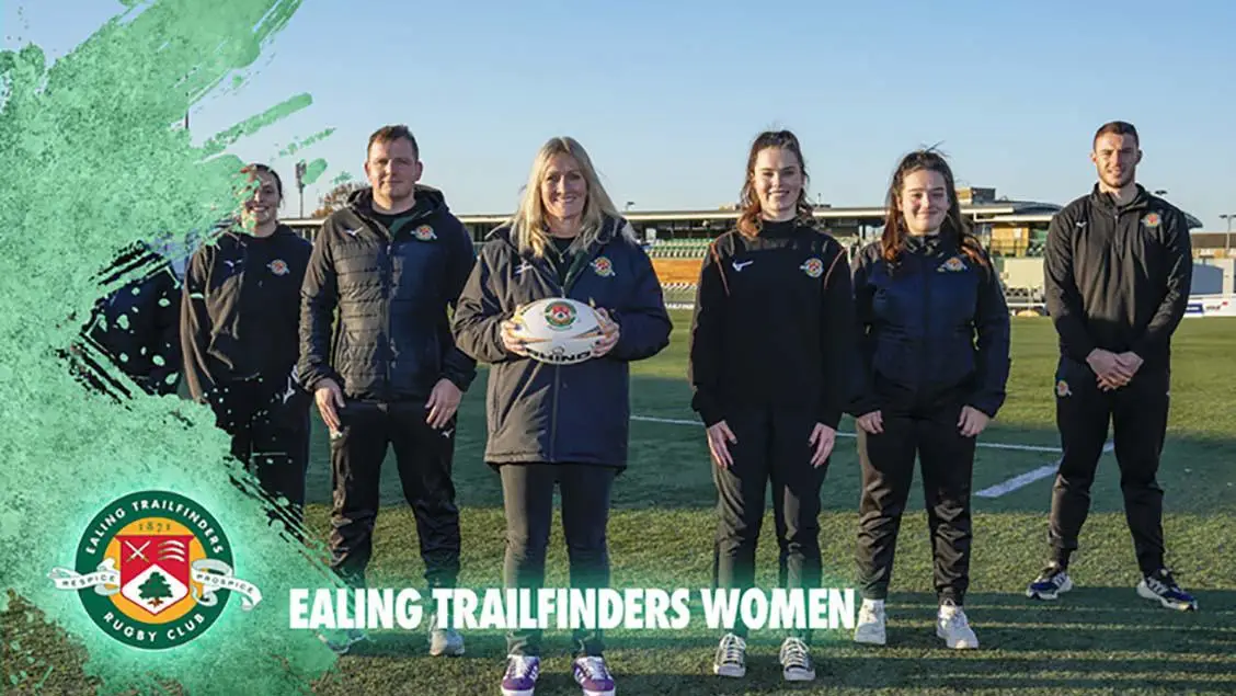 Ealing Trailfinders Rugby women coaching team and players photo