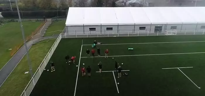 rugby training from bird eye view