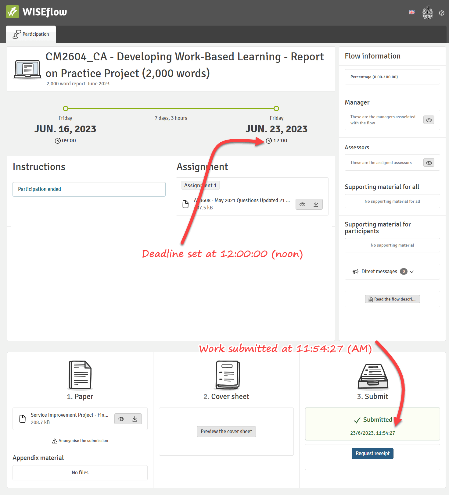 ParticipantSubmittedExactTime