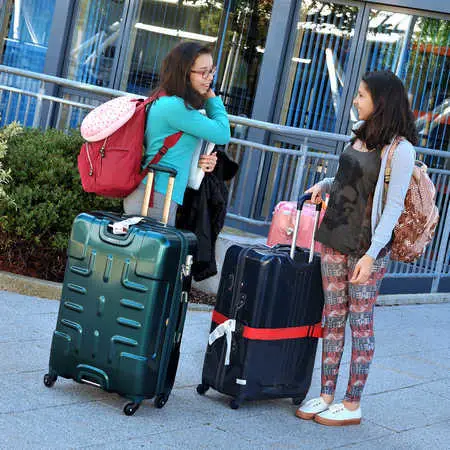 two international students moving into campus