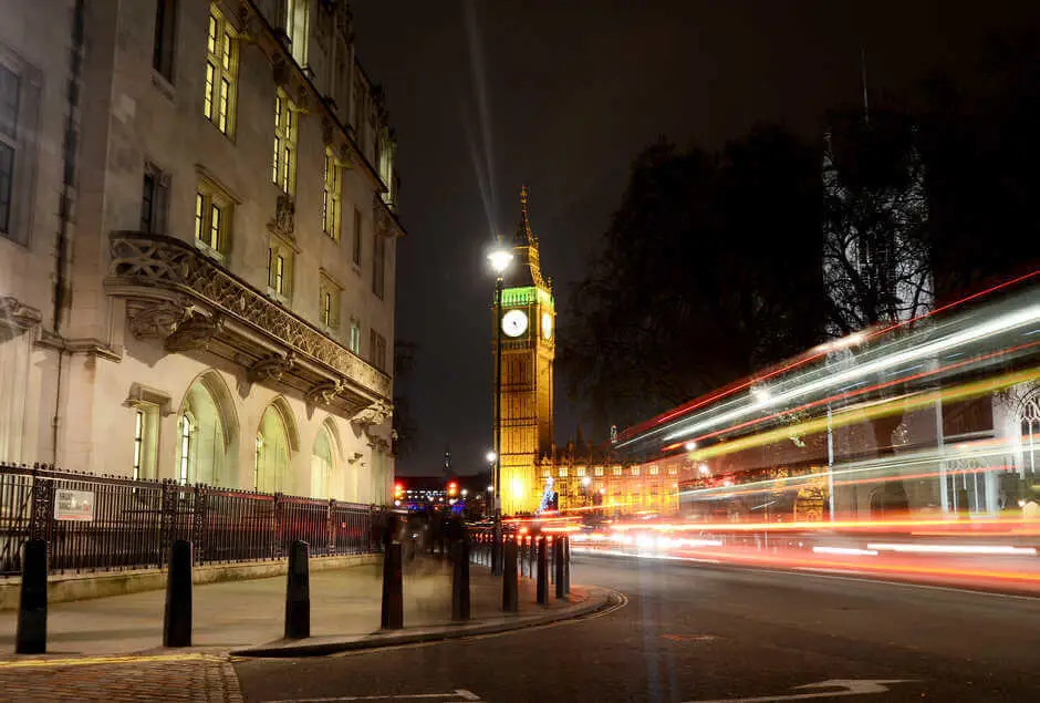Night scene of Big Ben illuminated-banner