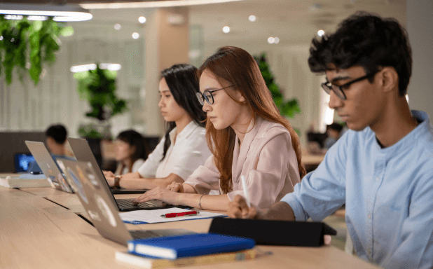 Photo of students at computers