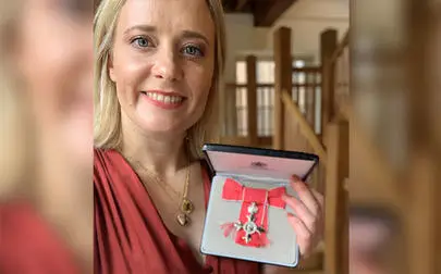 image of Honour at the Tower of London for physiotherapist Dr Eve Corner MBE