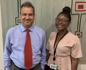 Lead researcher, Dr Uday Kishore (left), with his PhD student, Dr Syreeta De Cordova, who carried out the GBM experiments