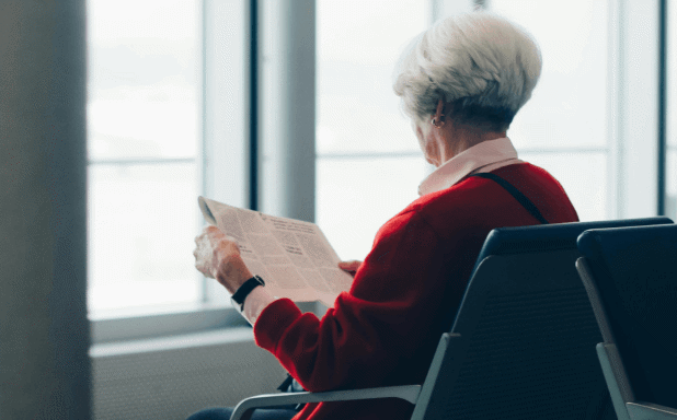 Image showing elderly person sitting