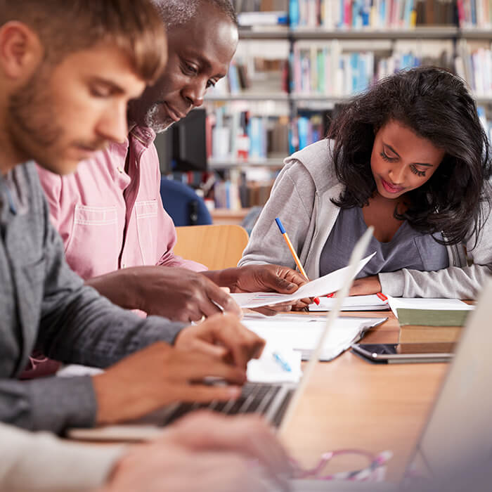 group of students in a study group