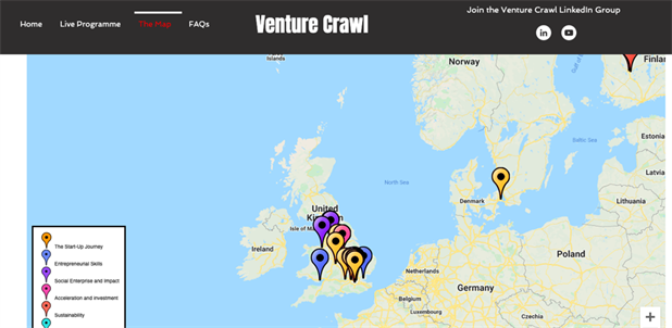 Venture Crawl 2021 website map