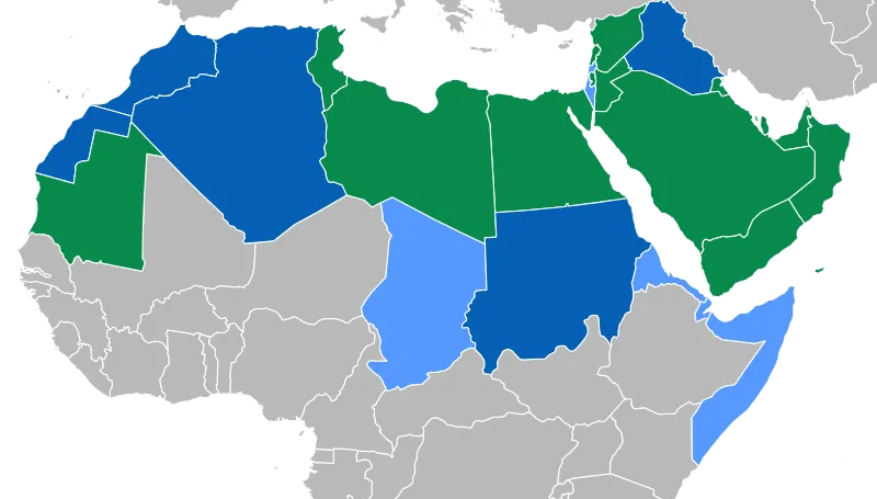 map of Modern Standard Arabic