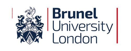 Brunel University London Logo in Blue and Red