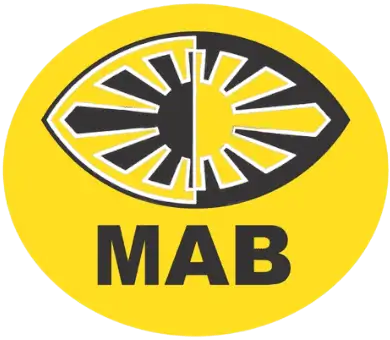 Middlesex Association for the Blind logo - yellow and black eye