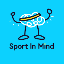Sport in Mind Logo - brain with celebratory arms and legs