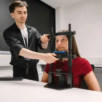 two psychology students carrying out a demonstration