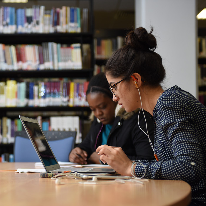 Student studying on their laptop