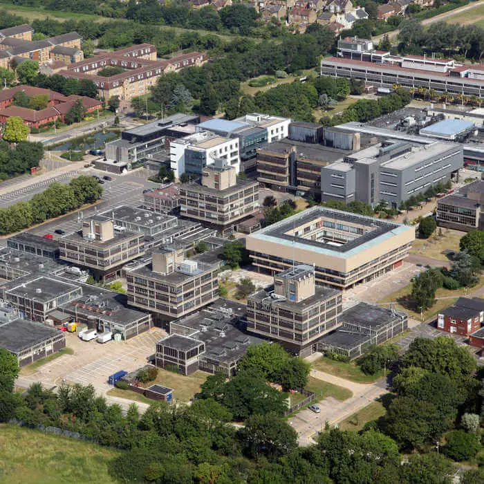 Brunel University London campus aerial view