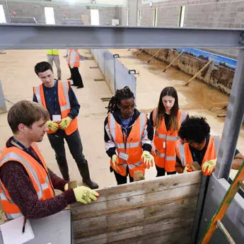 flood and coastal engineering students in practical session