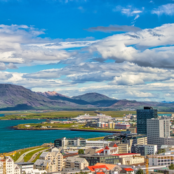 A panoramic view of Reykjavik, Iceland