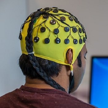 man in research experiment