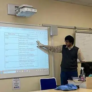 Mr Abhishek Dharmesh Vyas in the classroom