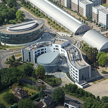 aerial view of Brunel University London campus